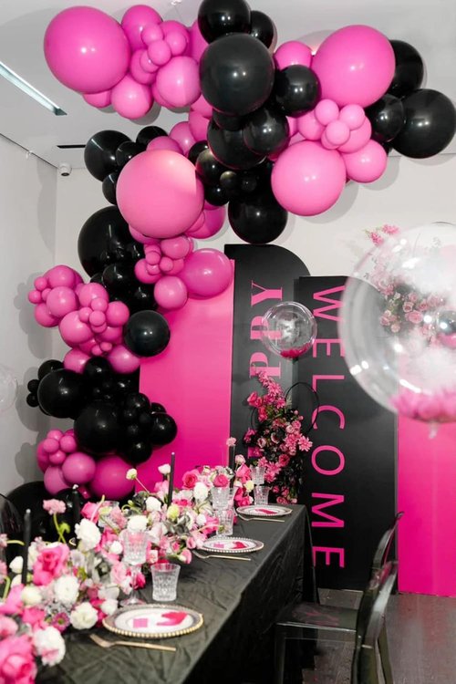 FOTIOMRG Black Balloons - 12-Inch Latex Party Balloons for Birthdays, Graduations & More | 50-Pack with Ribbon