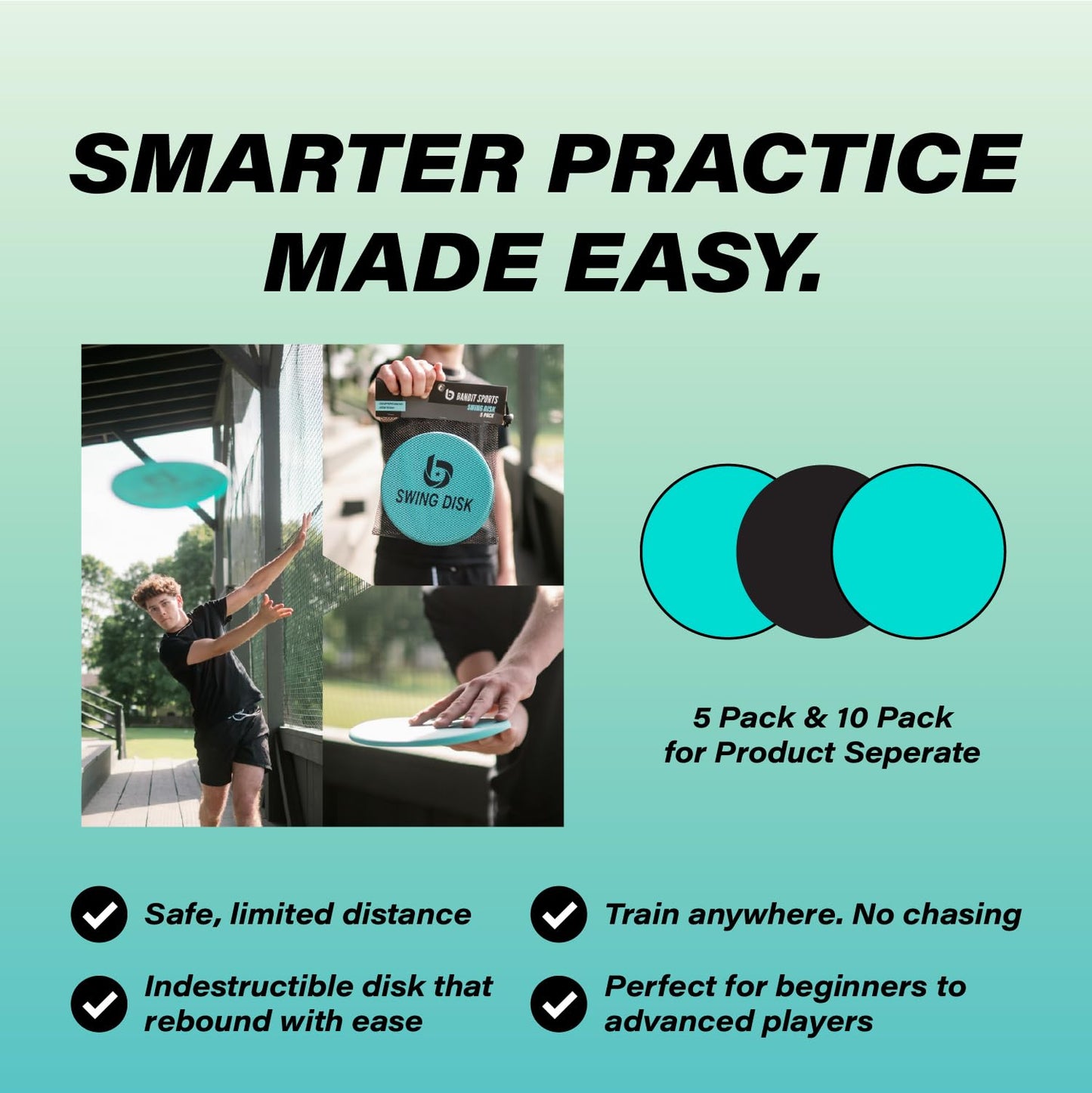 Bandit Sports Swing Disk Baseball Swing Trainer, Small Baseball Hitting Trainer Disks for Improving Baseball Swing