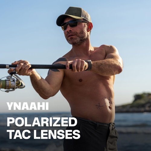 Ynaahi Polarized Sport Sunglasses for Men and Women, Ideal for Fishing Running and Driving, Wraparound UV Protection