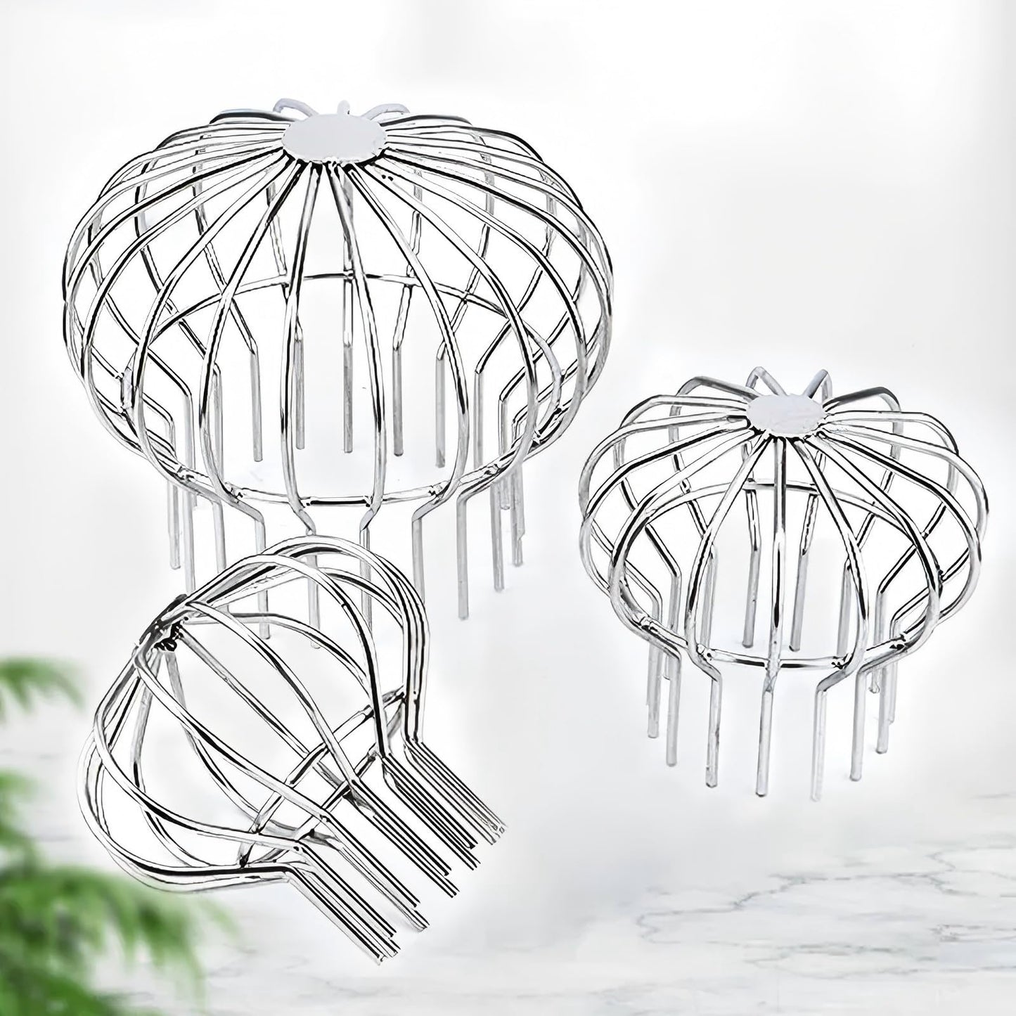 304 Stainless Steel Gutter Guard, Filter Strainer Fits for Round Downspout, Anti-Blocking Line Cap Drain Cover, Fits 3 Inch Tube