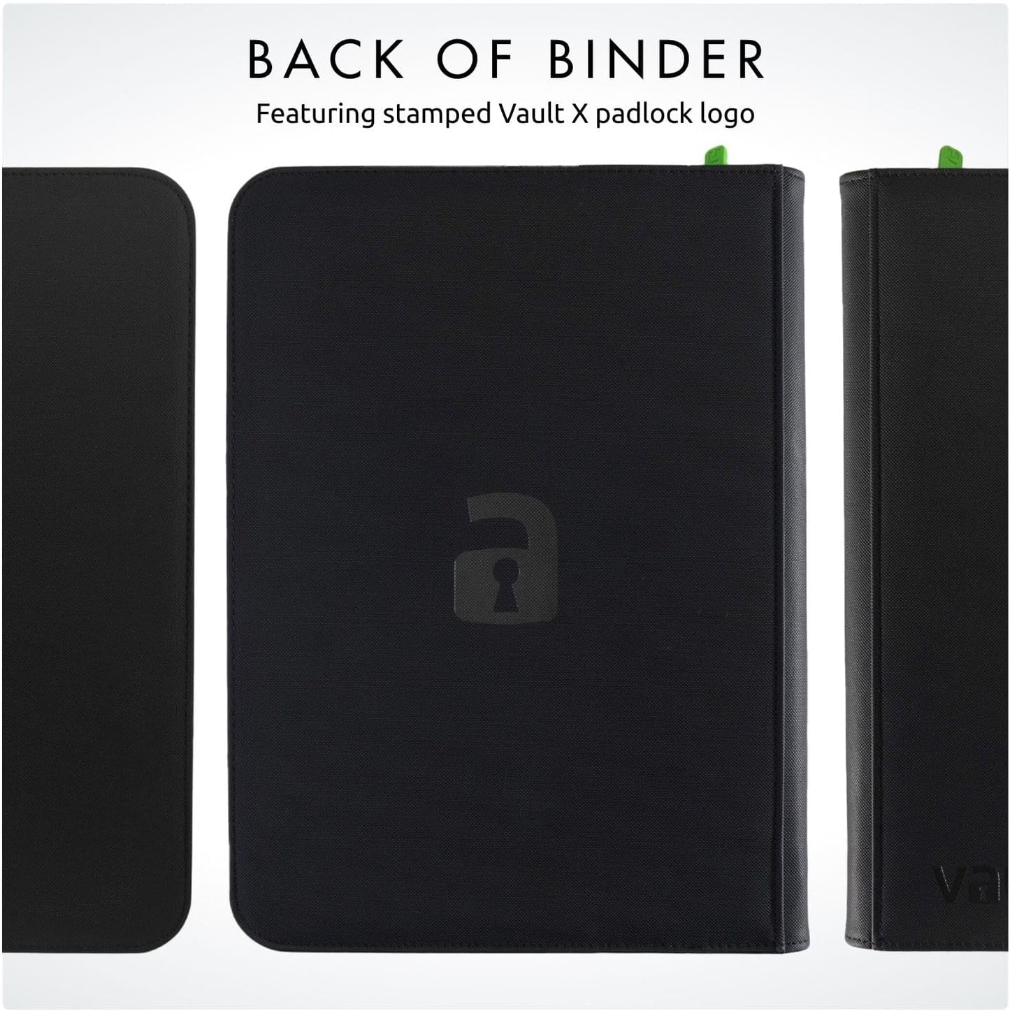 Vault X 9 Pocket Trading Card Zip Binder - Premium Exo-Tec Material | Holds 360 Cards, Black