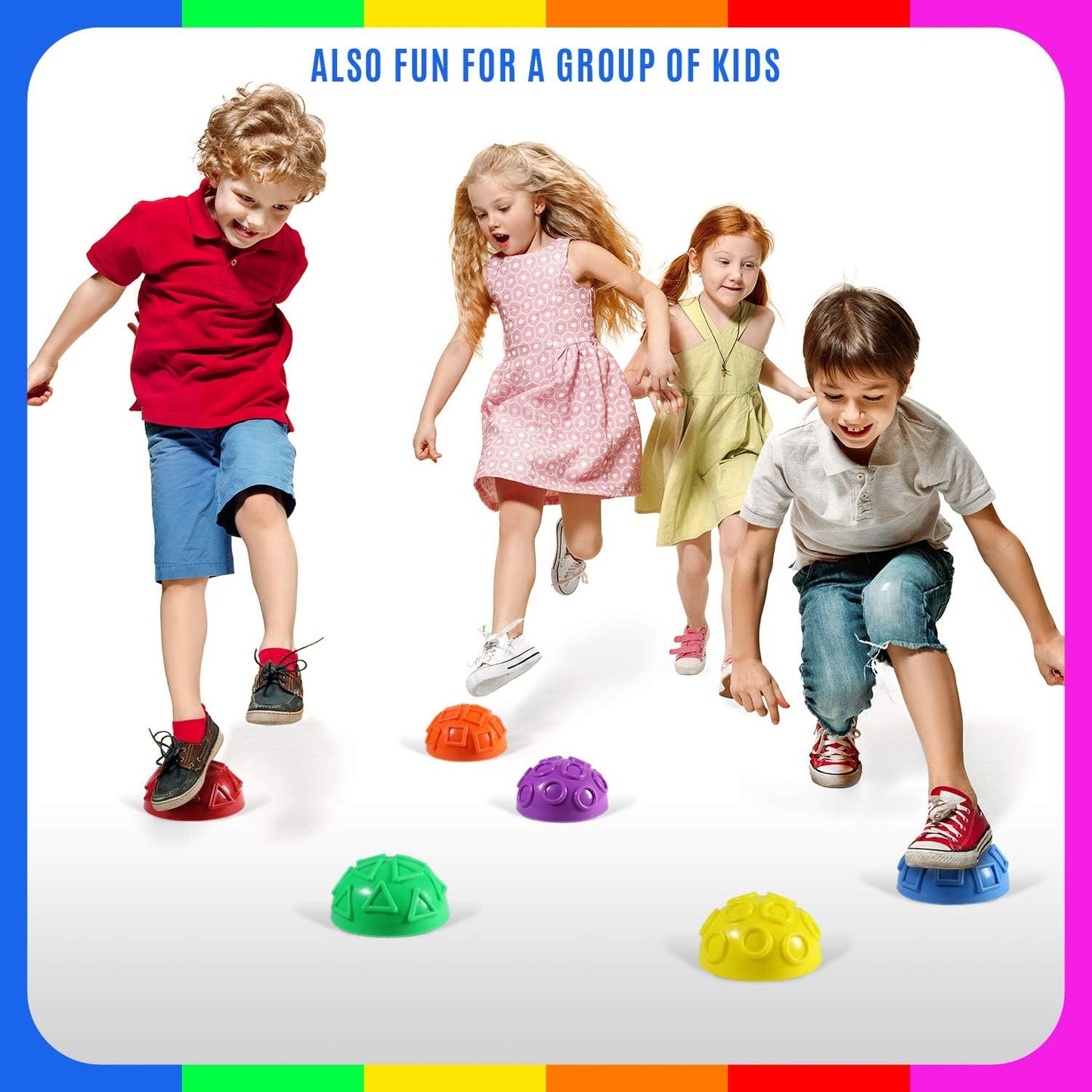 Yes4All Hedgehog Balance Pods - Core Body Balancing Exercise Set for Youth & Adults | 5 Pods with Hand Pump
