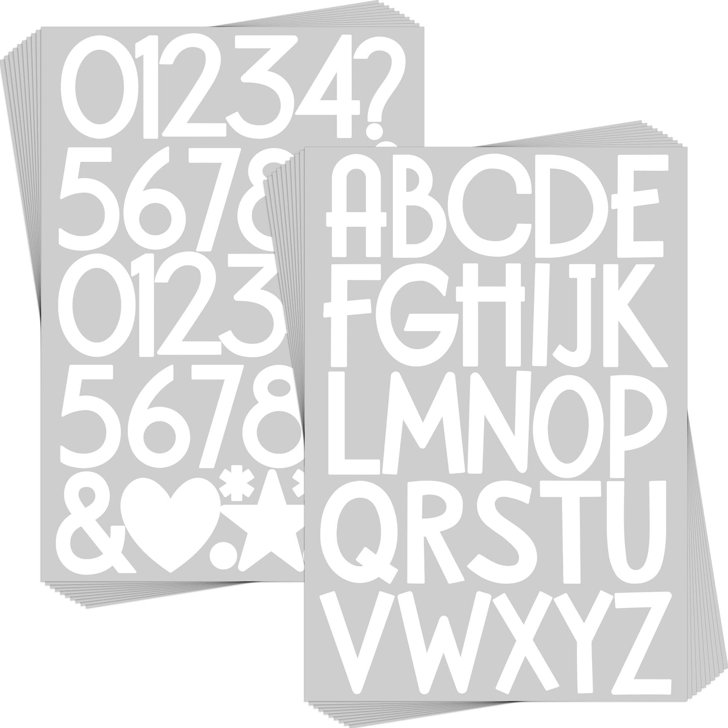 600Pcs Letter Stickers 20Sheets Alphabet Stickers Vinyl Mailbox Numbers Self Adhesive Waterproof Large Sticker Letters for Water Bottle Poster Board School Craft Classroom Address Decor(White,2Inch)