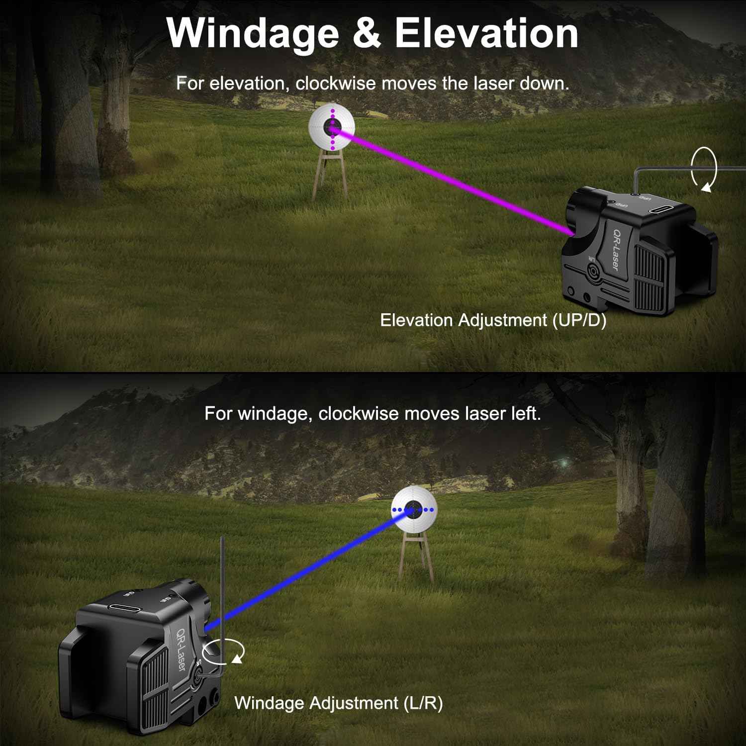 800 Lumens Tactical Flashlight Laser Sight Combo - USB Rechargeable LED Light for Handguns