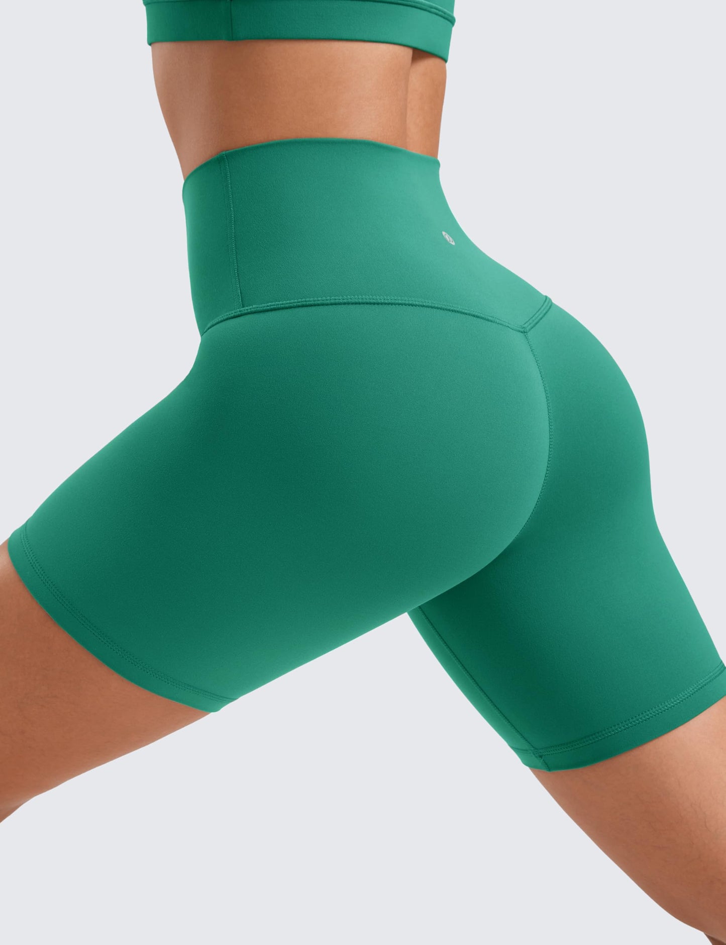 CRZ YOGA Butterluxe Biker Shorts 6" Cascadia Green Large