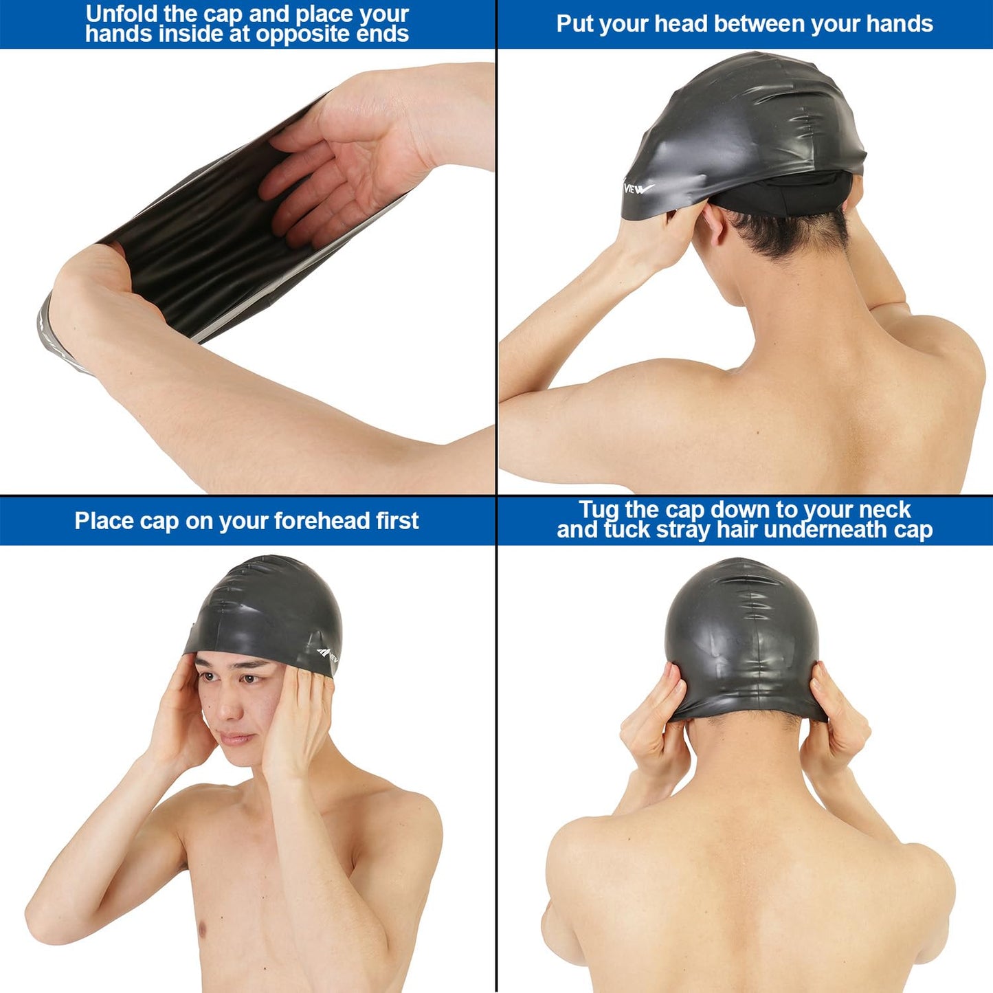 View Swimming Gear V-61A Silicone Swim Cap, White