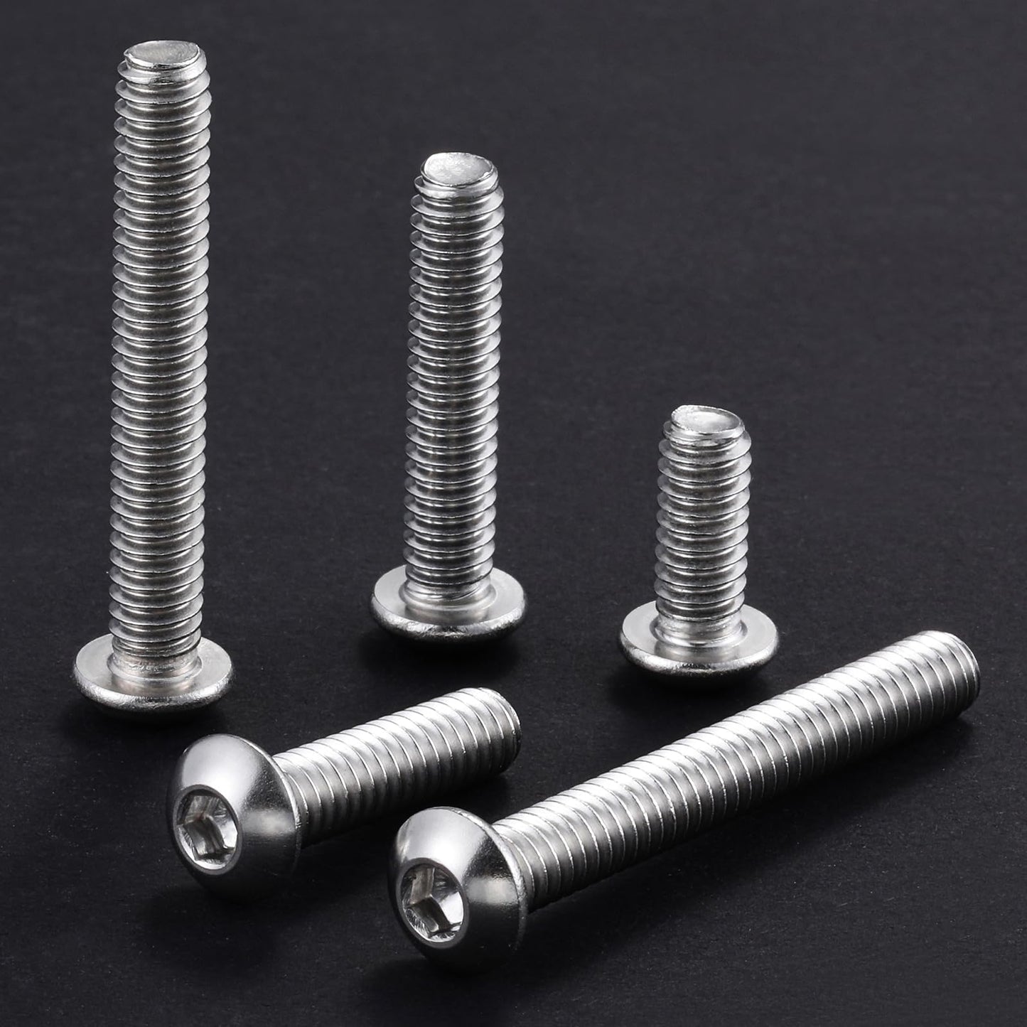 Wensilon (50Pcs) 1/4-20 * 1/2 Button Head Socket Cap Bolts Screws, 304 Stainless Steel, Allen Hex Drive, Bright Finish, Fully Machine Thread