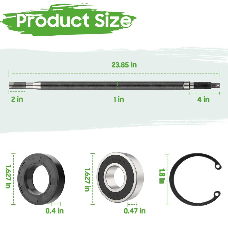 10L0L Golf Cart Driver/Passenger Side Rear Axle Shaft Sets with Bearing Seal Kit Fits EZGO TXT/Medalist Electric1994-2013, Replace OEM 20377G11 20377G12, 15112G1