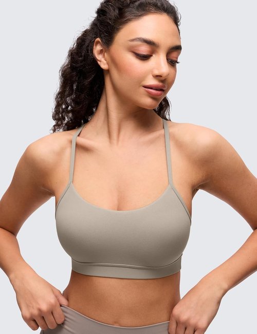 CRZ YOGA Butterluxe Sports Bra for Women - Padded Racerback, Low Impact Yoga Top | Comfortable Fit