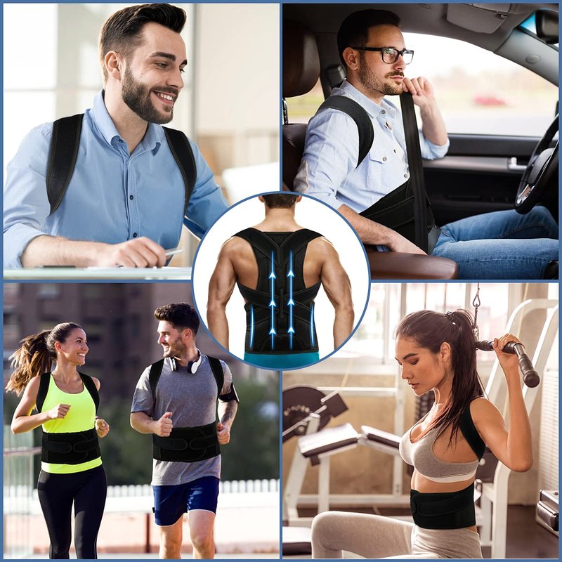 ABACKH Back Brace Posture Corrector for Women and Men - Adjustable Posture Back Brace for Upper and Lower Back Pain Relief - Improve Back Posture and Lumbar Support,XX-Large(Waist:42-48 Inches)
