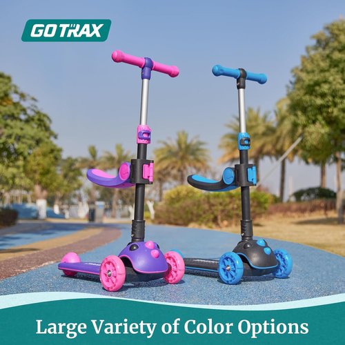 Gotrax KS3 Pro Folding Kick Scooter - Removable Seat, Light-Up Wheels & Adjustable Handlebar for Kids 2-8