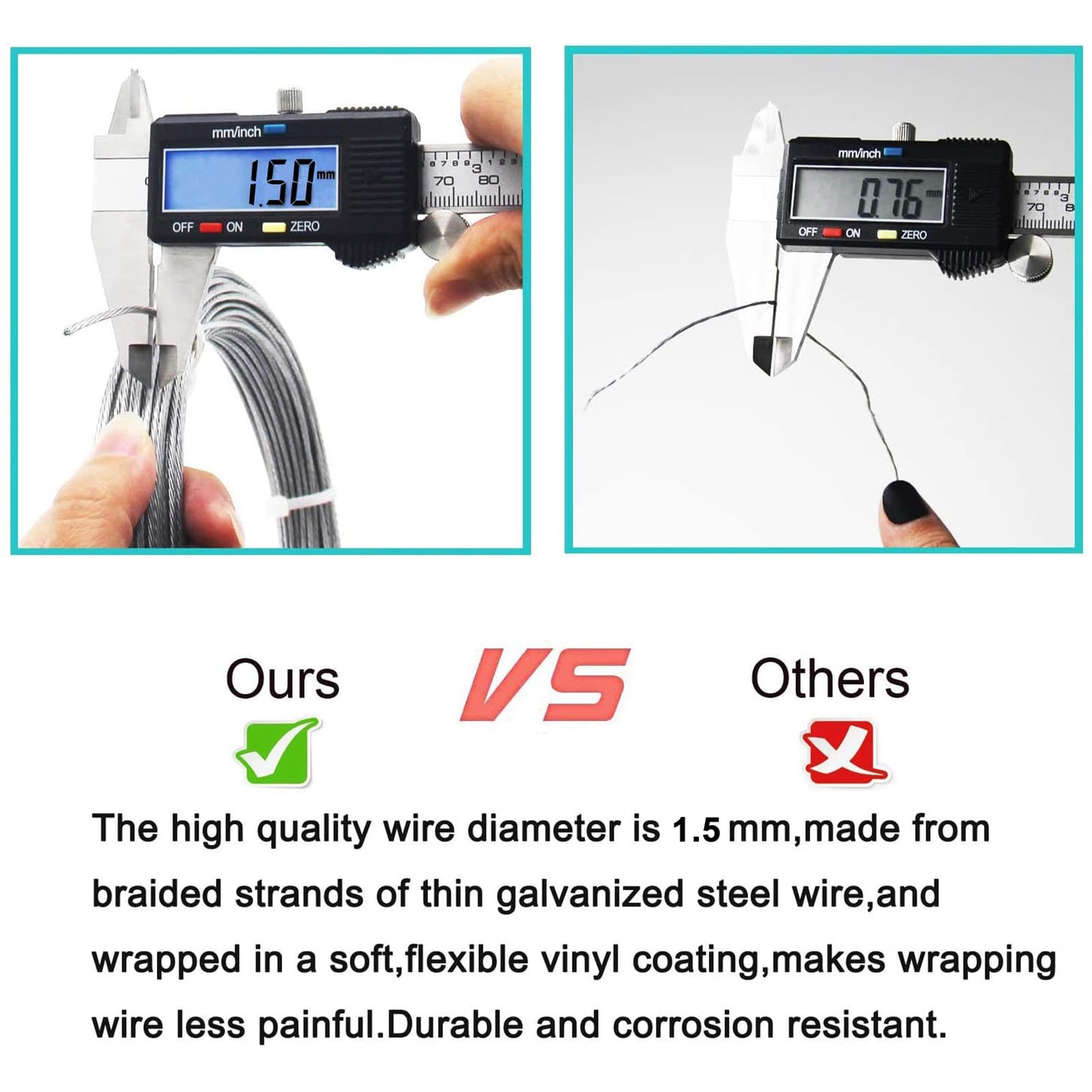 Picture Hanging Wire 100-Feet Braided Picture Wire Heavy for Photo Frame Picture,Artwork,Mirror Hanging,Supports up to 50lbs