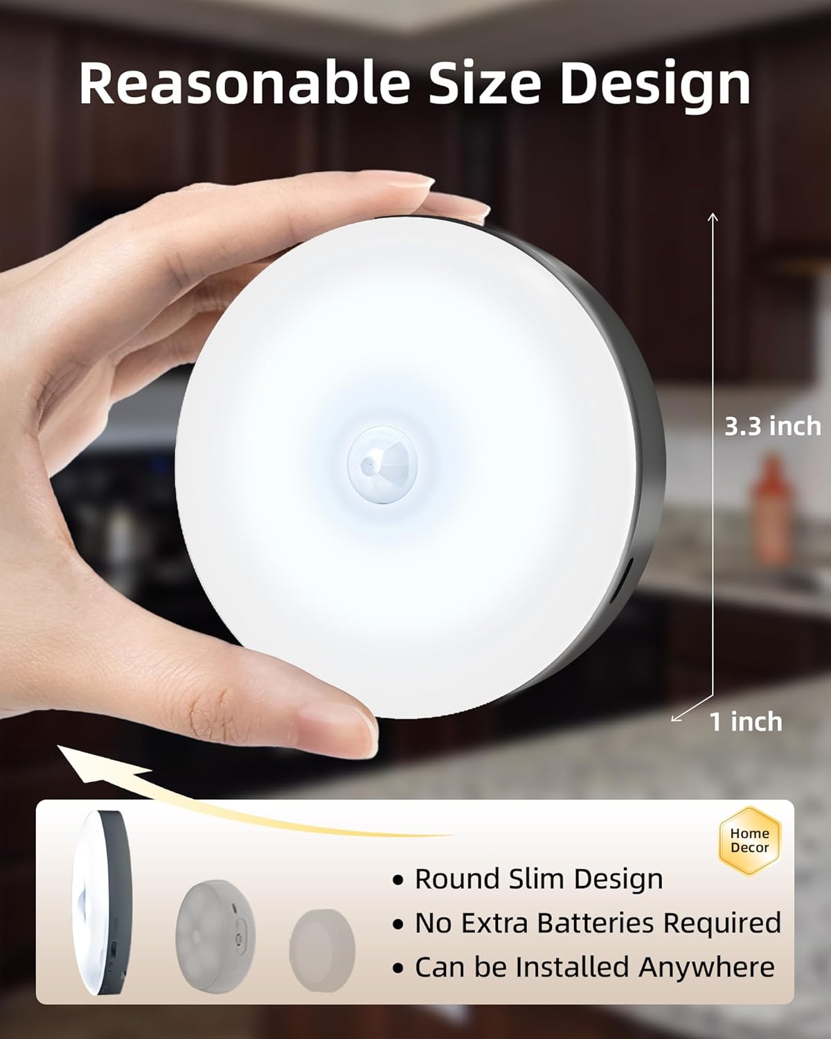 Rechargeable Under Cabinet Puck Lights with Remote - Dimmable RGB & 3 Color Temps (6 Pack)