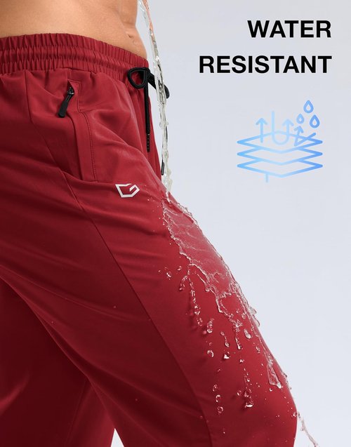 G Gradual Men's Lightweight Athletic Pants - Quick Dry Workout Sweatpants with 3 Zipper Pockets