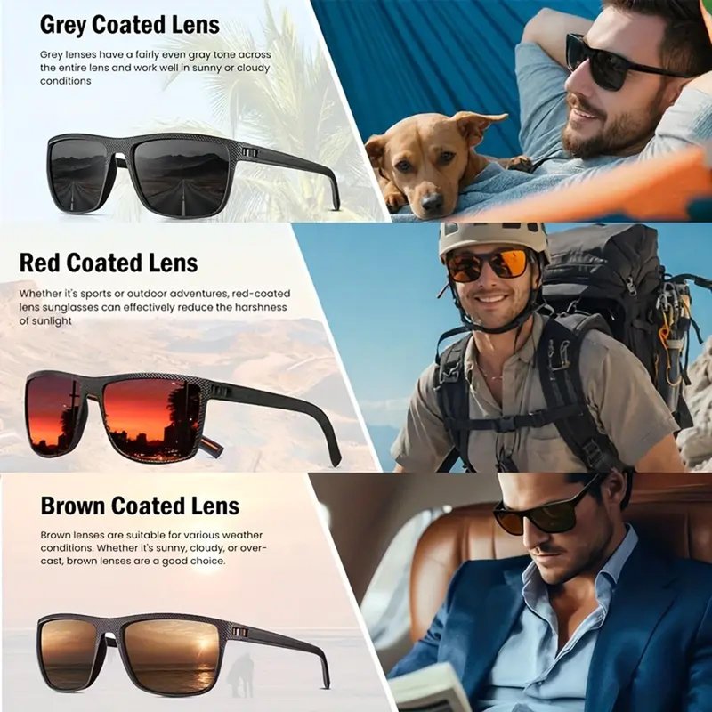 Paleshy 6-Pack Polarized Sunglasses for Men & Women, Classic Lightweight UV400 Protection for Driving Cycling Fishing Golf Baseball Outdoor, All Face Shapes