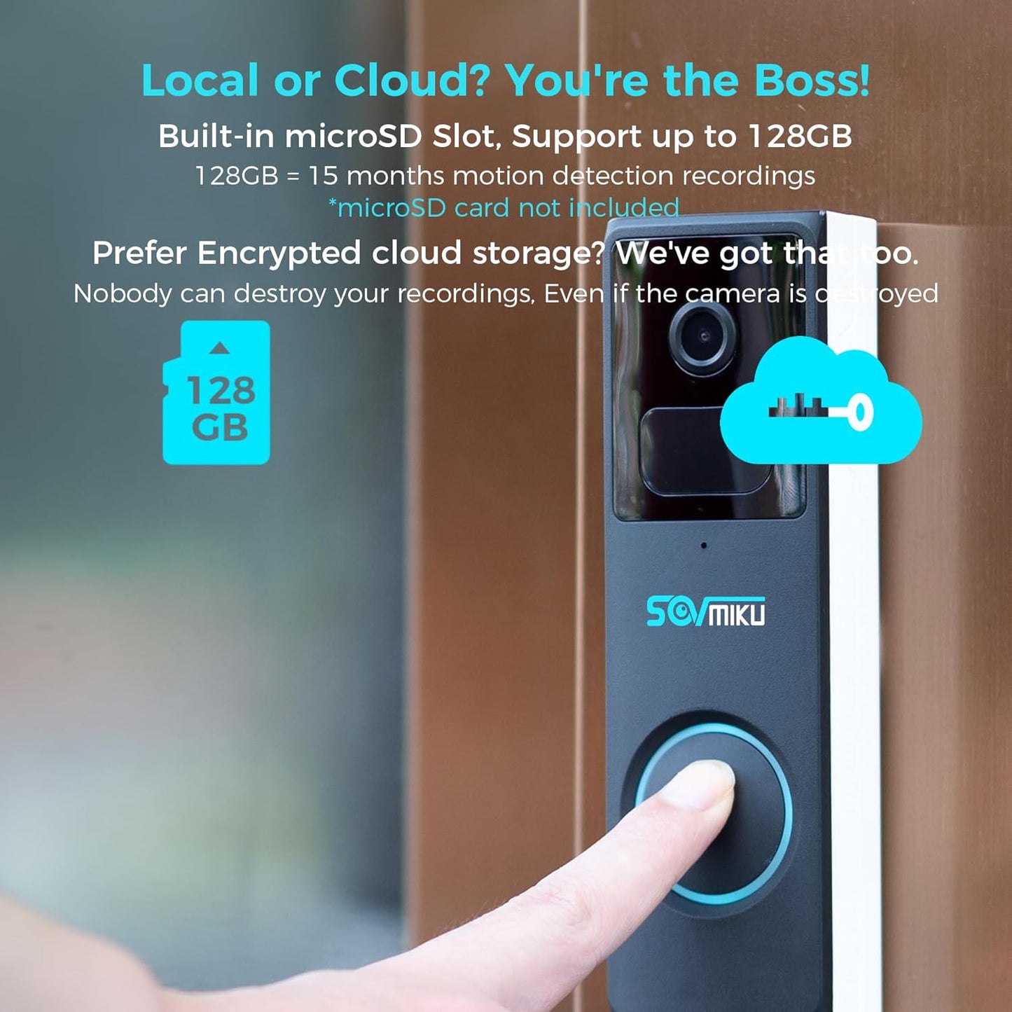 Vicohome DB3 2K Smart Video Doorbell - Wireless Home Security Camera with Chime, Two-Way Audio & Human Detection