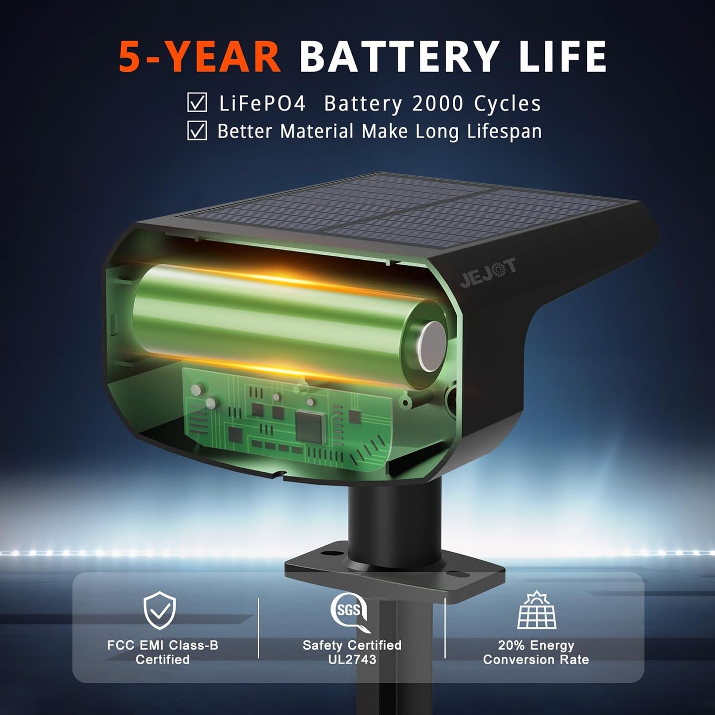 Super Bright Solar Spot Lights - 6 Pack, Waterproof IP65, 2 Color Temperatures, 4 Modes for Outdoor Landscape