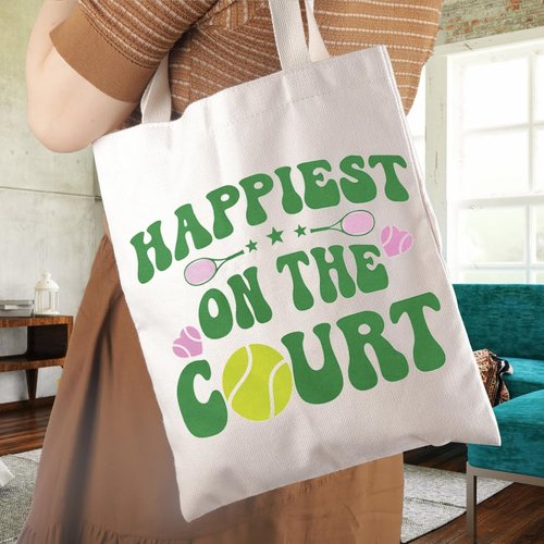 WCGXKO Tennis Sports Tote Bag for Women Sport Player Gift (Tennis Tote)
