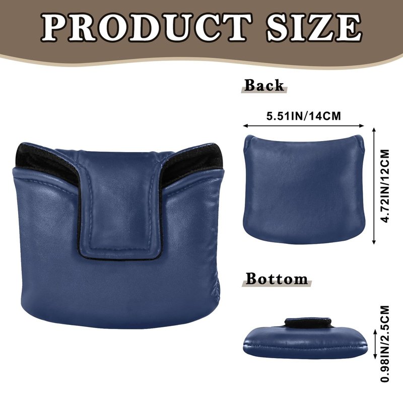 Navy Blue Mallet Putter Cover Headcover Magnetic Golf Head Covers Headcovers