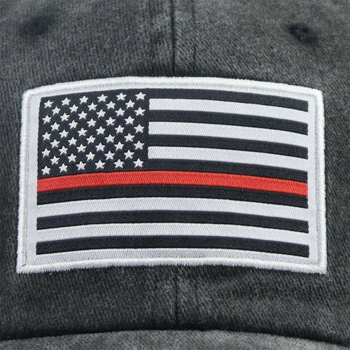 Thin Red Line Hats Women Men, Red Line Baseball Cap, American Flag Support Firemen Cap, Birthday Gifts Firefighter Axe Patriotic USA