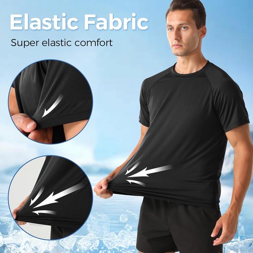 HYCOPROT Men's Quick-Dry Athletic T-Shirt - Moisture-Wicking Short Sleeve Tee for Gym & Running