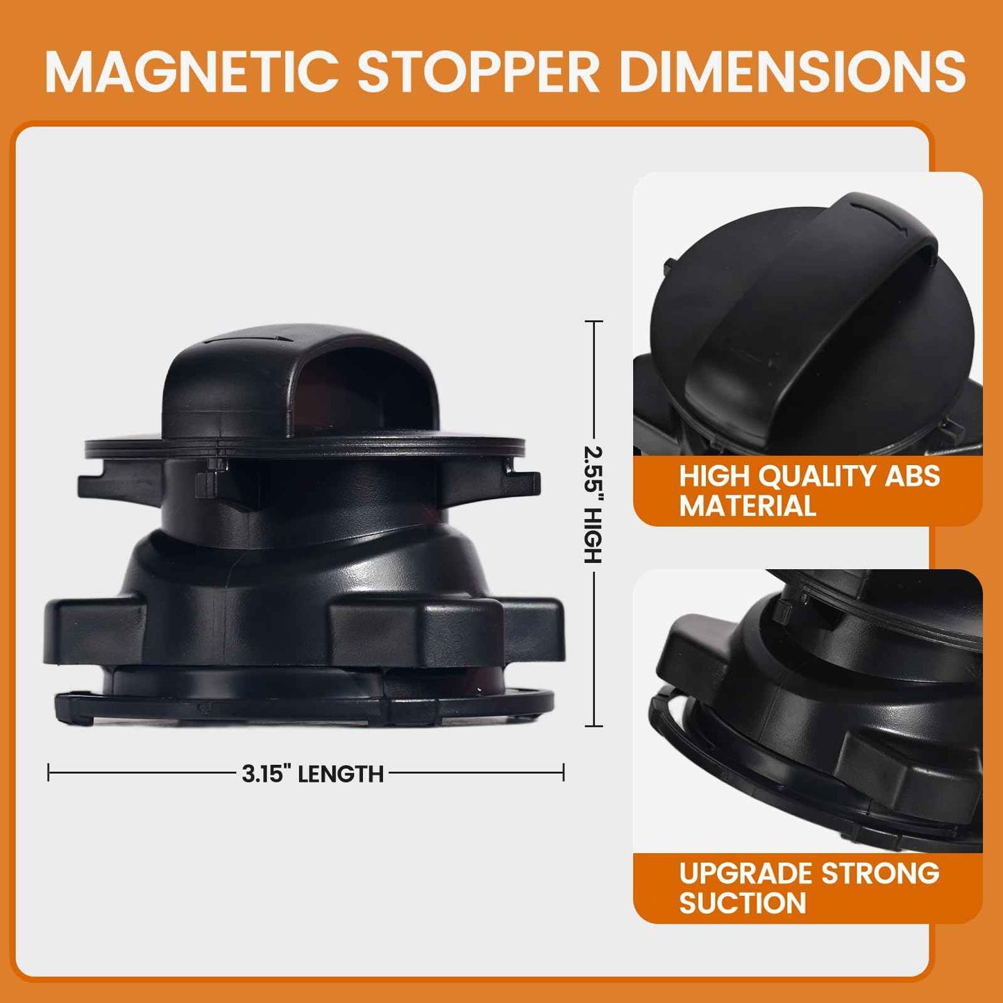 Garbage Disposal Magnetic Stopper 75257 for ISE Cover Control & Pro Cover Control Disposer, Replaces 75052/74094/74052/74275, ABS Black