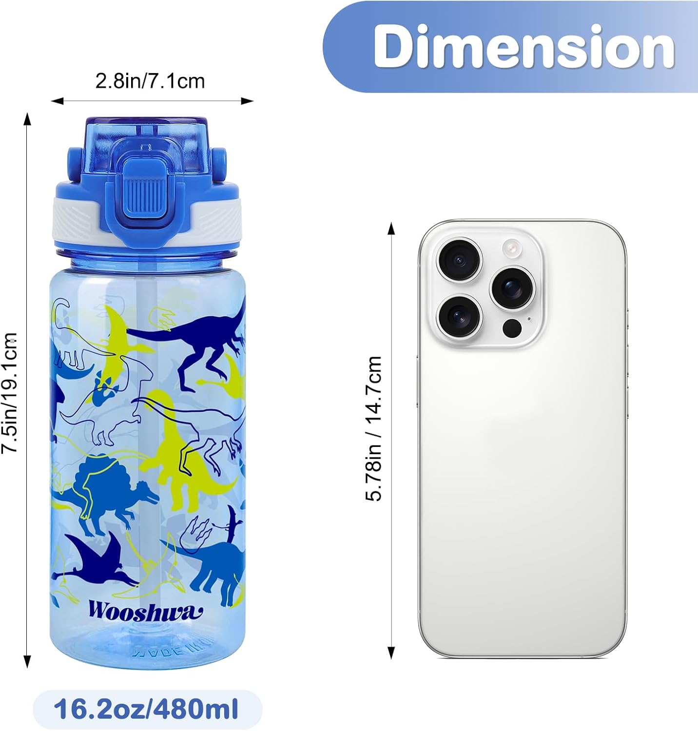Skiennix BPA-Free Water Bottle - Durable Sports Drink Container with Straw & Handle | Personalized Design