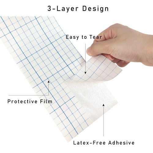 COMOmed 2 Packs Non-Woven Cover Roll Stretch Tape, Breathable Non-Woven Roll Tape Cohesive Wrap Bandages with Latex-Free Adhesive, 4" x 10 Yards