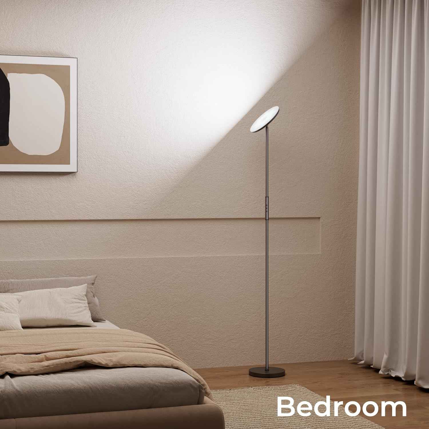 Smart RGBWW Floor Lamp with Voice Control & App, 2800LM Color Changing Torchiere for Living Room, 69.3in Rotating LED Lamp