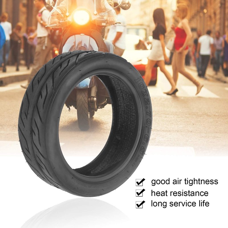 Scooter Vacuum Tire, 10x2.70‑6.5 Electric Scooter Tyre Cover Tire Rubber Vacuum Outer Tire Replacement Fit for Balance Scooter 10 Inch Vacuum Rubber Wheel