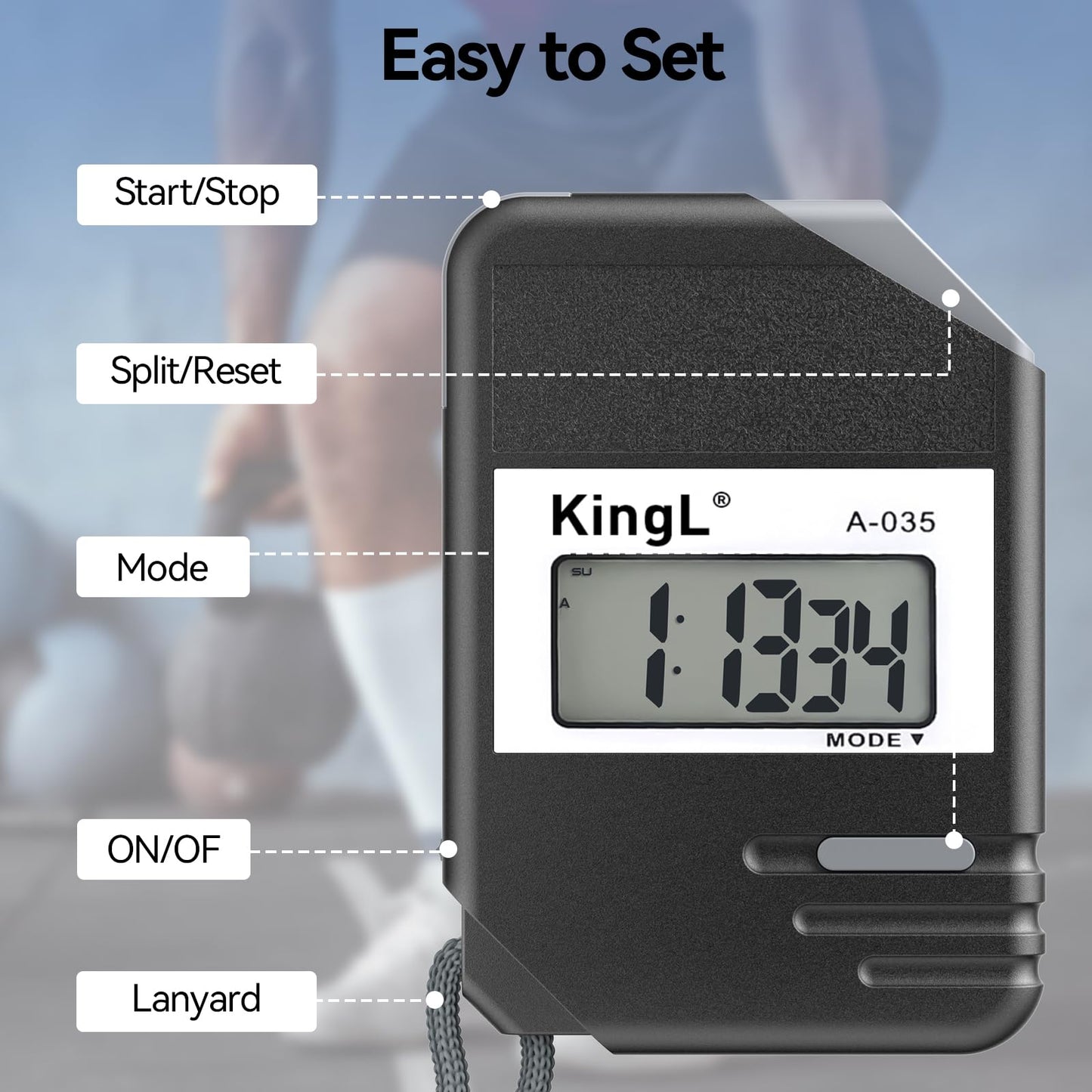 2 Pack Digital Stopwatch Timer with Large Display,Lap Split Mode, Waterproof Handheld Timer for Coaches, Teachers, Kids, Running, Swimming, Training(Black-2 Pack)