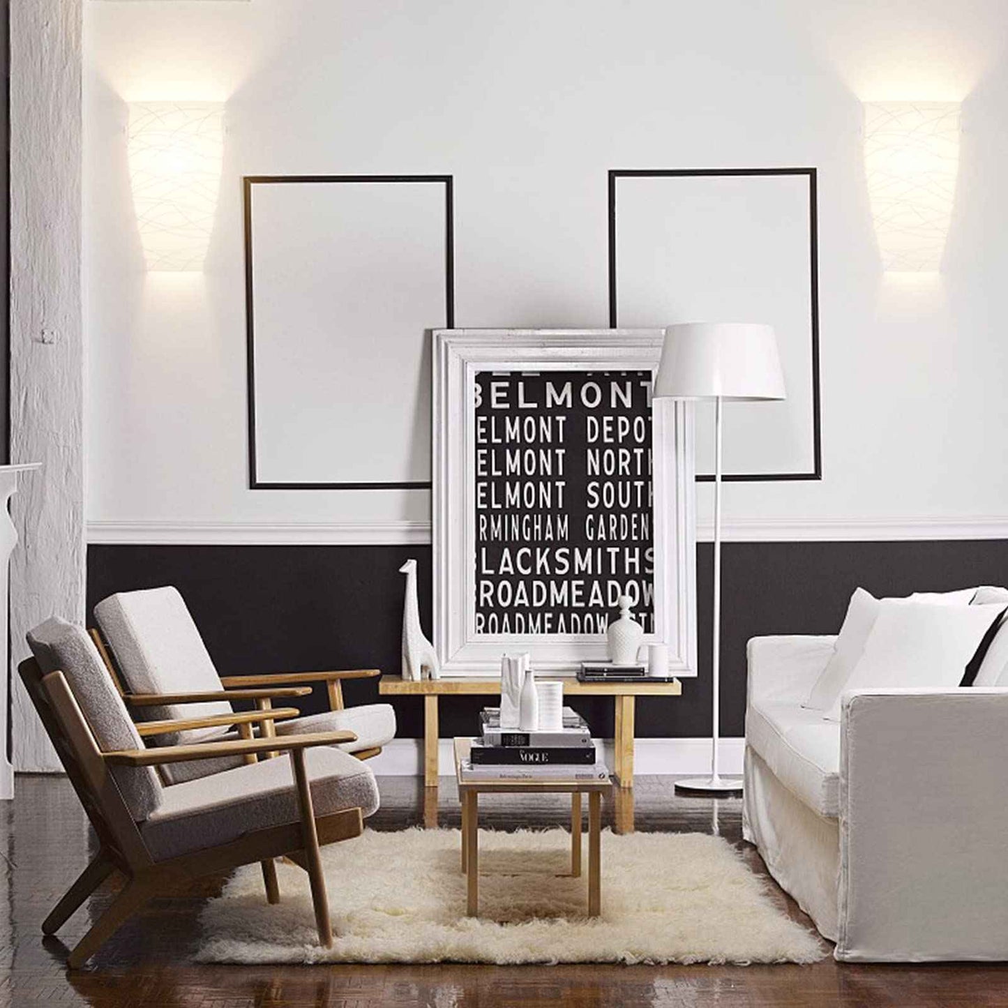 Wall Sconces Set of Two, Wall Mount Light Fixtures Acrylic Shade, Up or Down Hallway Sconces Wall Lighting for Bedroom Living Room Stairwell (Not Include Bulbs)