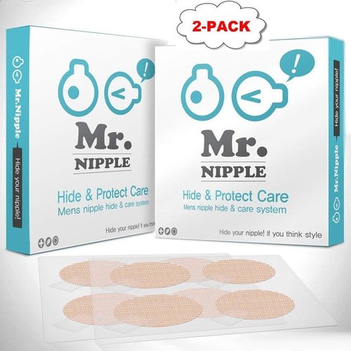 Alliving 2-PACK Mr. Nipple Hide & Protect Care (Mens' Nipple Hide & Care System) / 50 pair (100 pieces) nipple cover for men