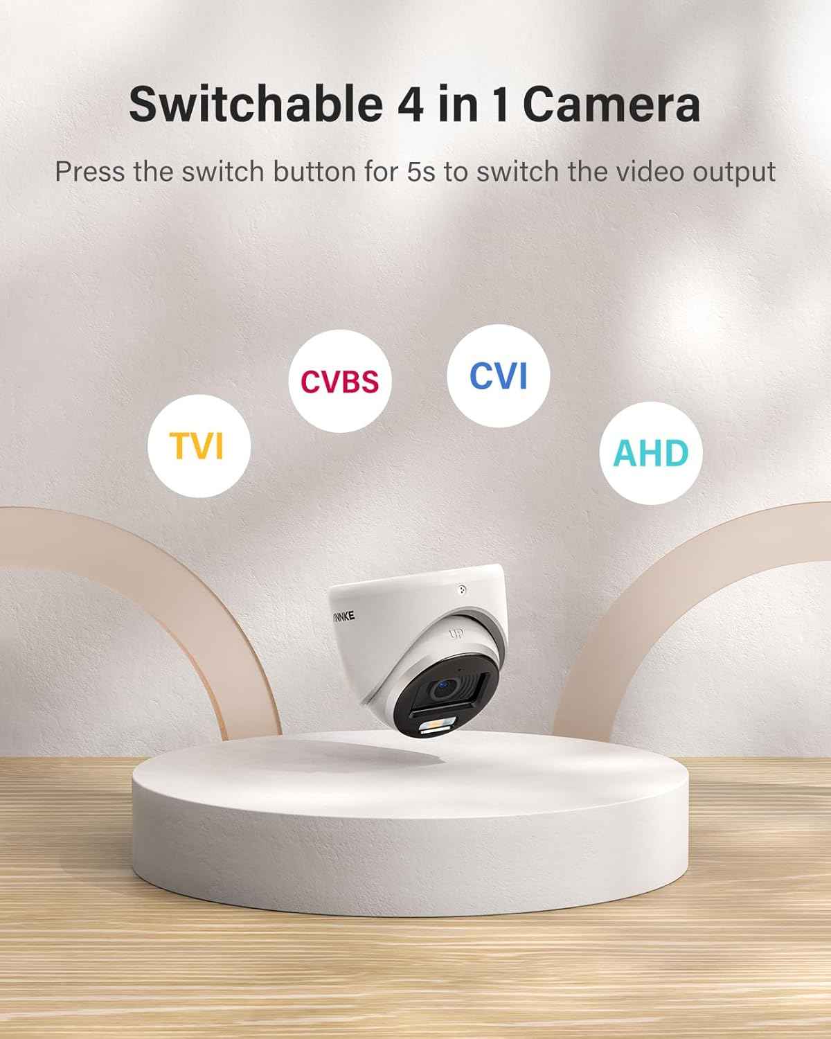 ANNKE 3K Security Bullet Camera with Full Color Night Vision & Built-in Mic - IP67 Weatherproof CCTV Camera