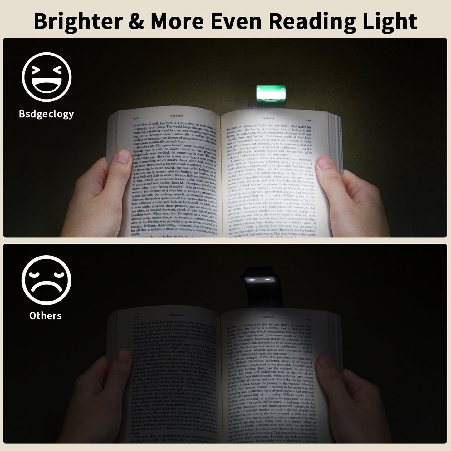 24 Led Rechargeable Book Light for Reading in Bed-Eye Caring 3 Color Temperatures,80 Hrs Runtime Lightweight Clip-On Lamp, Perfect for Kids, Book Lovers, and Student Gift (Green, Clip On)