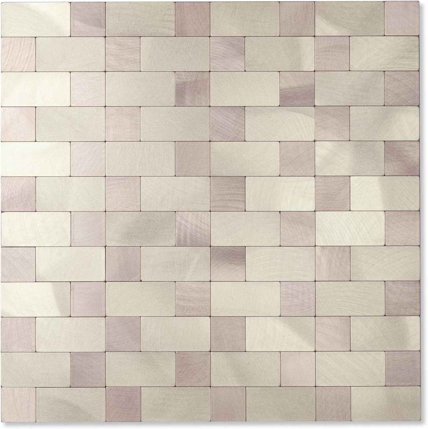 Stainless Steel Peel and Stick Backsplash Tiles - 20 Sheets, 12''x12'' for Kitchen & Bathroom