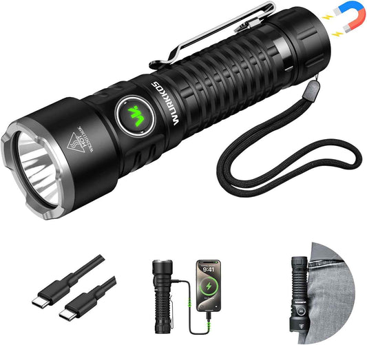 3200 Lumens Wurkkos TS28 Rechargeable LED Flashlight - IP68 Waterproof Torch for Camping, Hiking & Emergencies