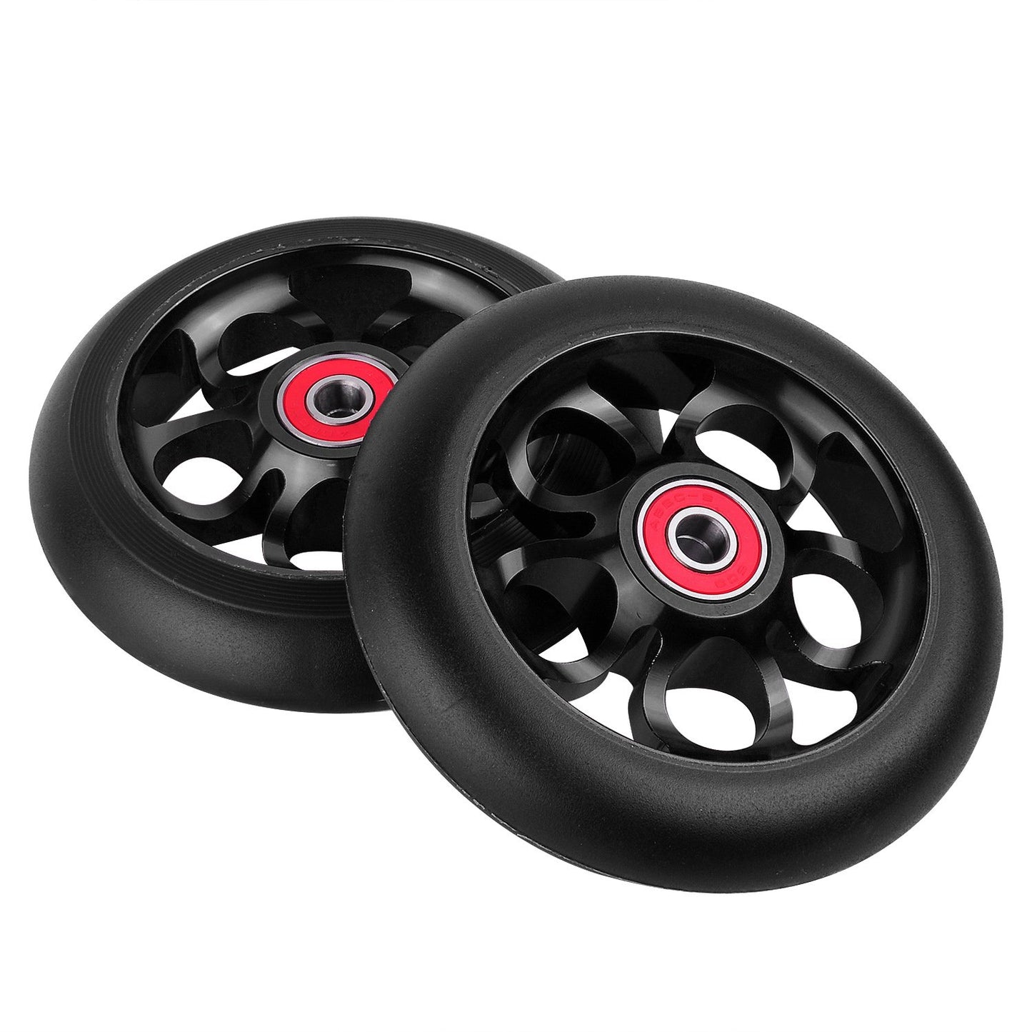2pcs Replacement 100mm Pro Scooter Wheel with Abec 9 Bearings Fit for MGP/Razor/Lucky Pro Scooters (A-Black)