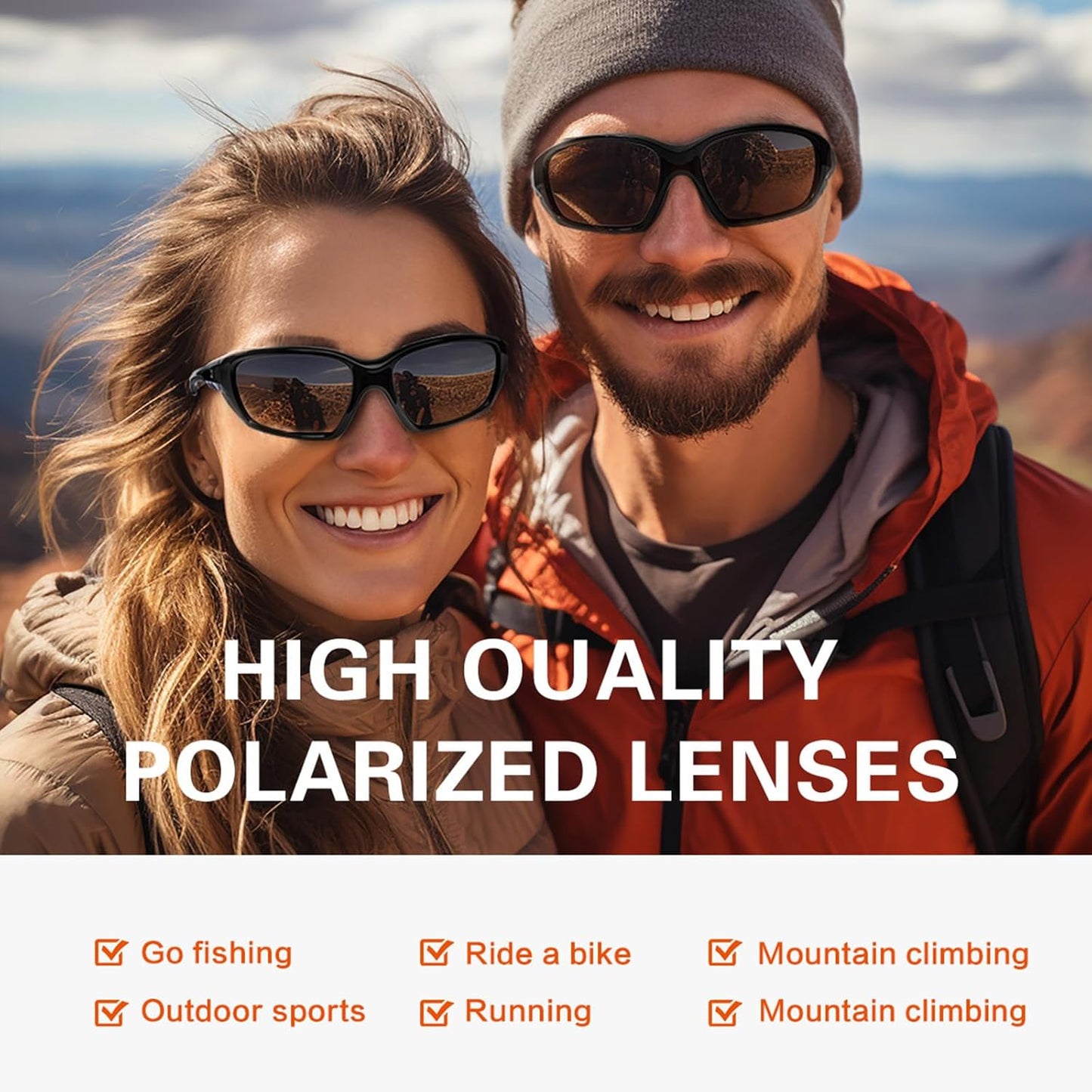 Suoso Polarized Sports Sunglasses for Men & Women - UV400 Protection Wrap Around Goggles for Fishing & Driving