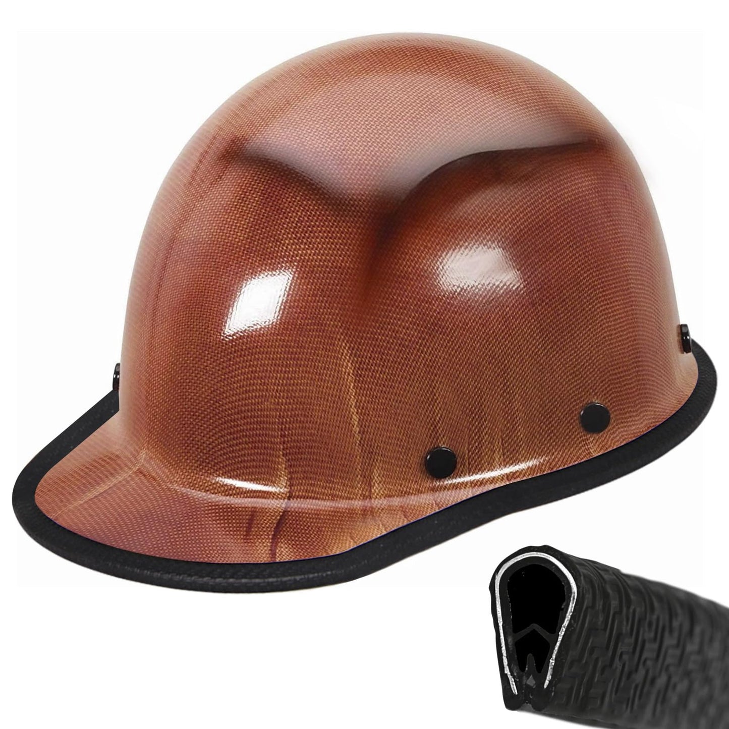 Aolamegs Safe Full Brim Hard Hat Guard, Hard Hat Accessories, Strengthen Helmet Protection, 1PCS Length 36.6in, Matte Black (Hardhat Not Including