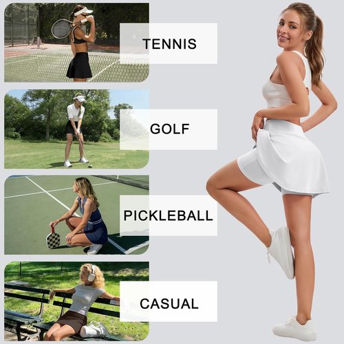 DLOODA Tennis Skirt - High Waisted Athletic Skort with Pockets for Women | Ideal for Golf & Pickleball