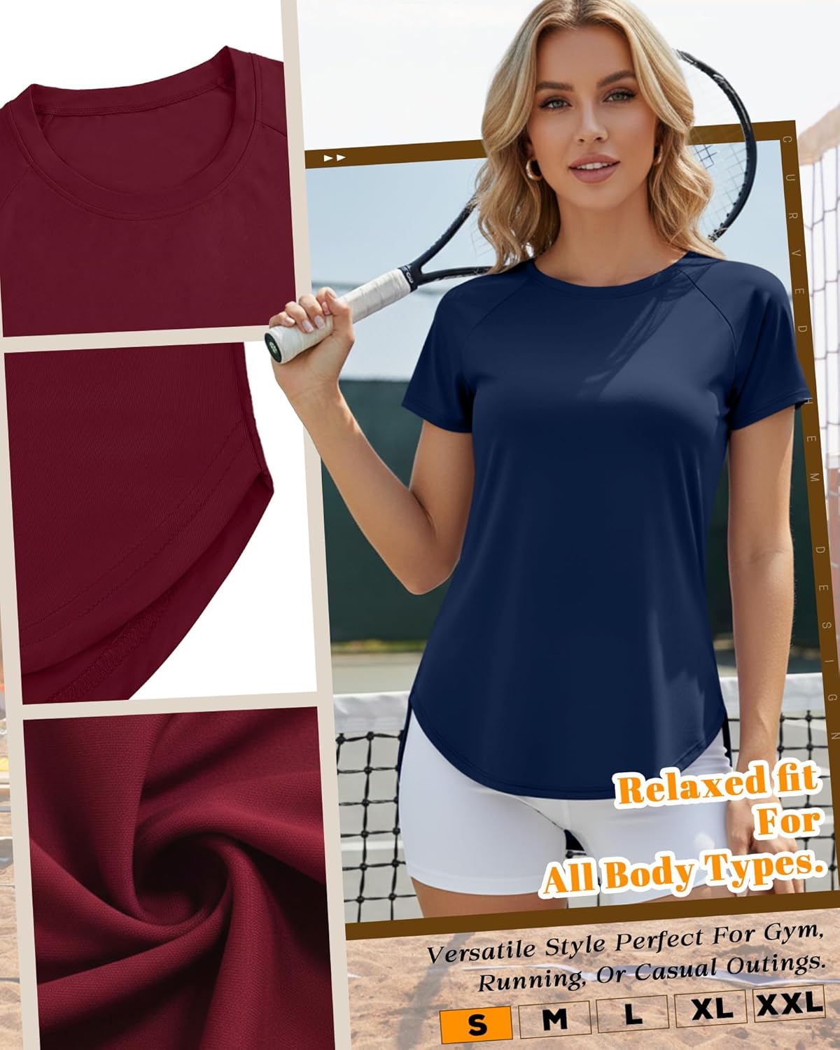 Oakgarden Women's Workout Tops - 4 Pack Short Sleeve Athletic Shirts with UV Protection & Quick Dry | Ideal for Running