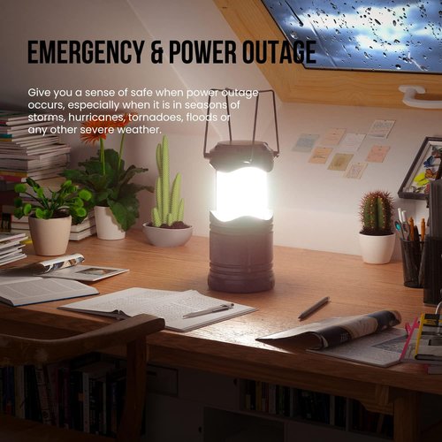 Lichamp LED Camping Lantern - 4 Pack Battery Powered Flashlights | Portable Collapsible Emergency Light for Home & Outdoor Use