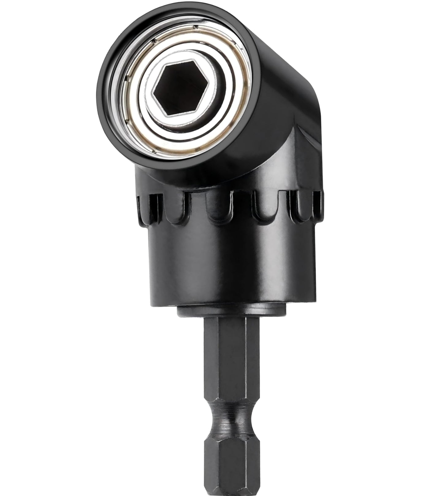 HOOOWOOO 105 Degree Right Steel Angle Driver Angle Extension Power Screwdriver drill with 1/4 Drive Hex Bit Quick Magnetic Drill Bit Angled bit Power Drill Tool,Multifunction Right Angle Drill