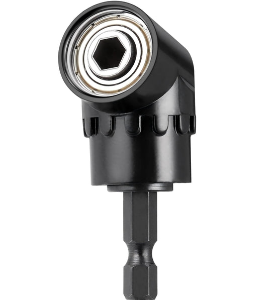 HOOOWOOO 105 Degree Right Steel Angle Driver Angle Extension Power Screwdriver drill with 1/4 Drive Hex Bit Quick Magnetic Drill Bit Angled bit Power Drill Tool,Multifunction Right Angle Drill