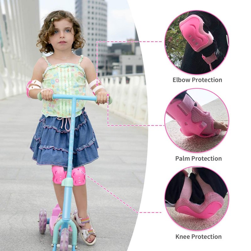 Youth/ KidsKnee Pads Elbow Pads Wrist Guards Protective Gear Set for Child Roller Skates, Cycling, Inline Skating, Scooter Skateboard, BMX Bike, Riding, and Multiple Outdoor Sports Activities