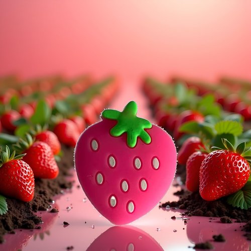 Jinshining Pink Strawberry Tennis Racket Vibration Dampener Soft Silicon Racket Dampener Cartoon Shape Tennis Racquet Shock Absorbers Tennis Racket for Racquetball