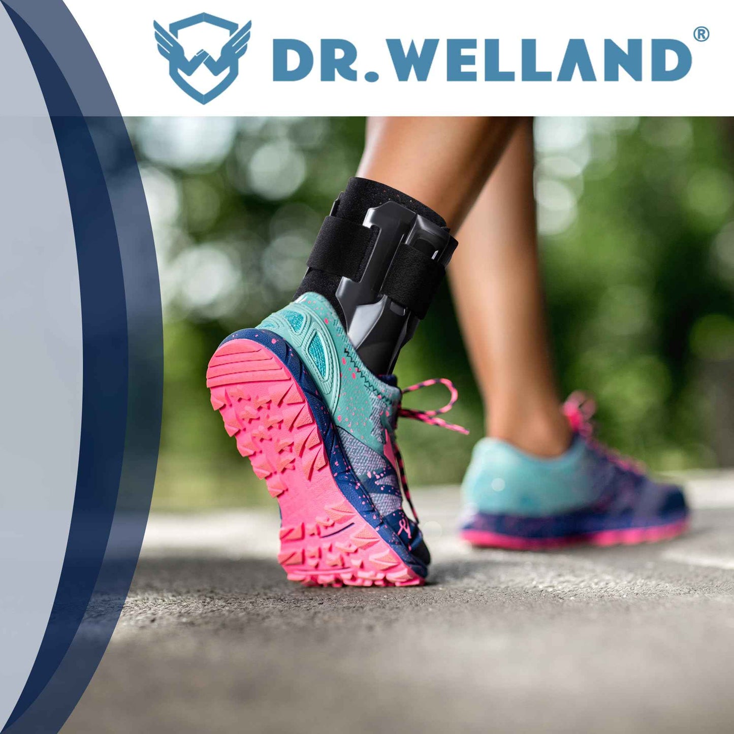 Dr.Welland Ankle Brace with Side Stabilizers -Adjustable Ankle Support for Sprains, Sports Injuries, Plantar Fasciitis, Injury Recovery, Ankle Support for Running, Basketball, Volleyball (X-Large)