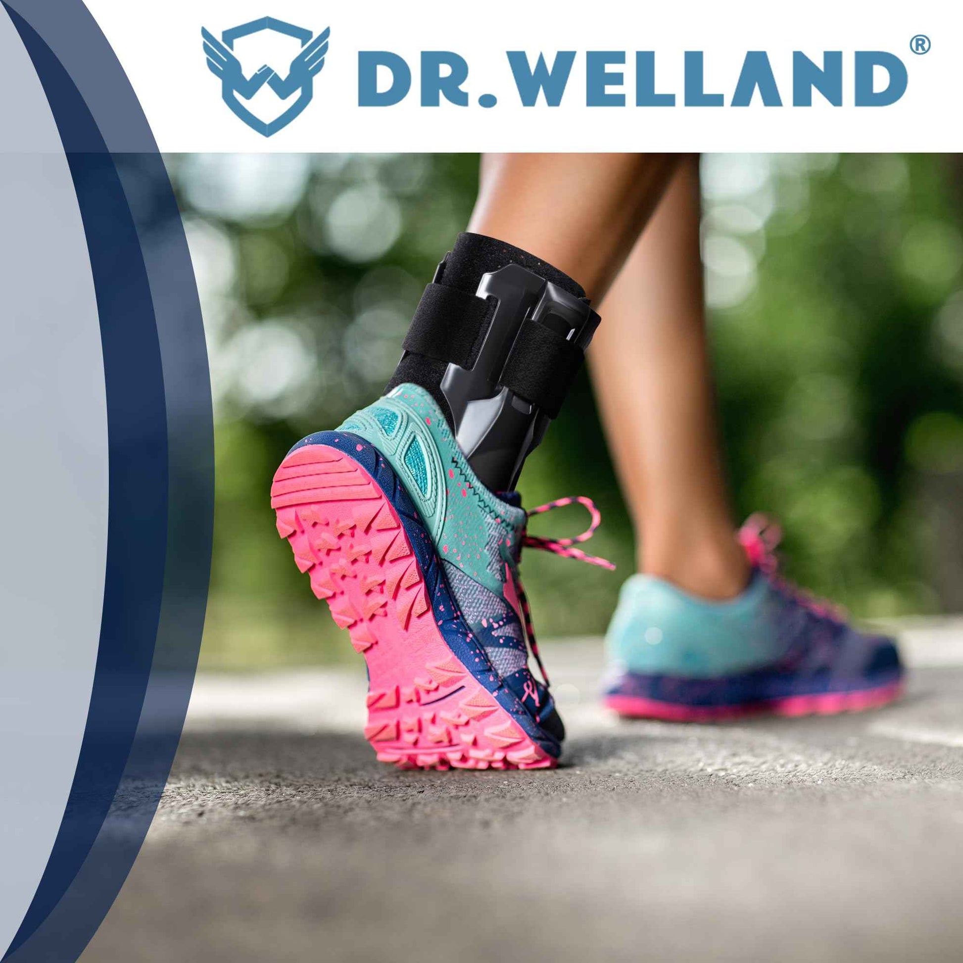 Dr.Welland Ankle Brace with Side Stabilizers -Adjustable Ankle Support for Sprains, Sports Injuries, Plantar Fasciitis, Injury Recovery, Ankle Support for Running, Basketball, Volleyball (X-Large)