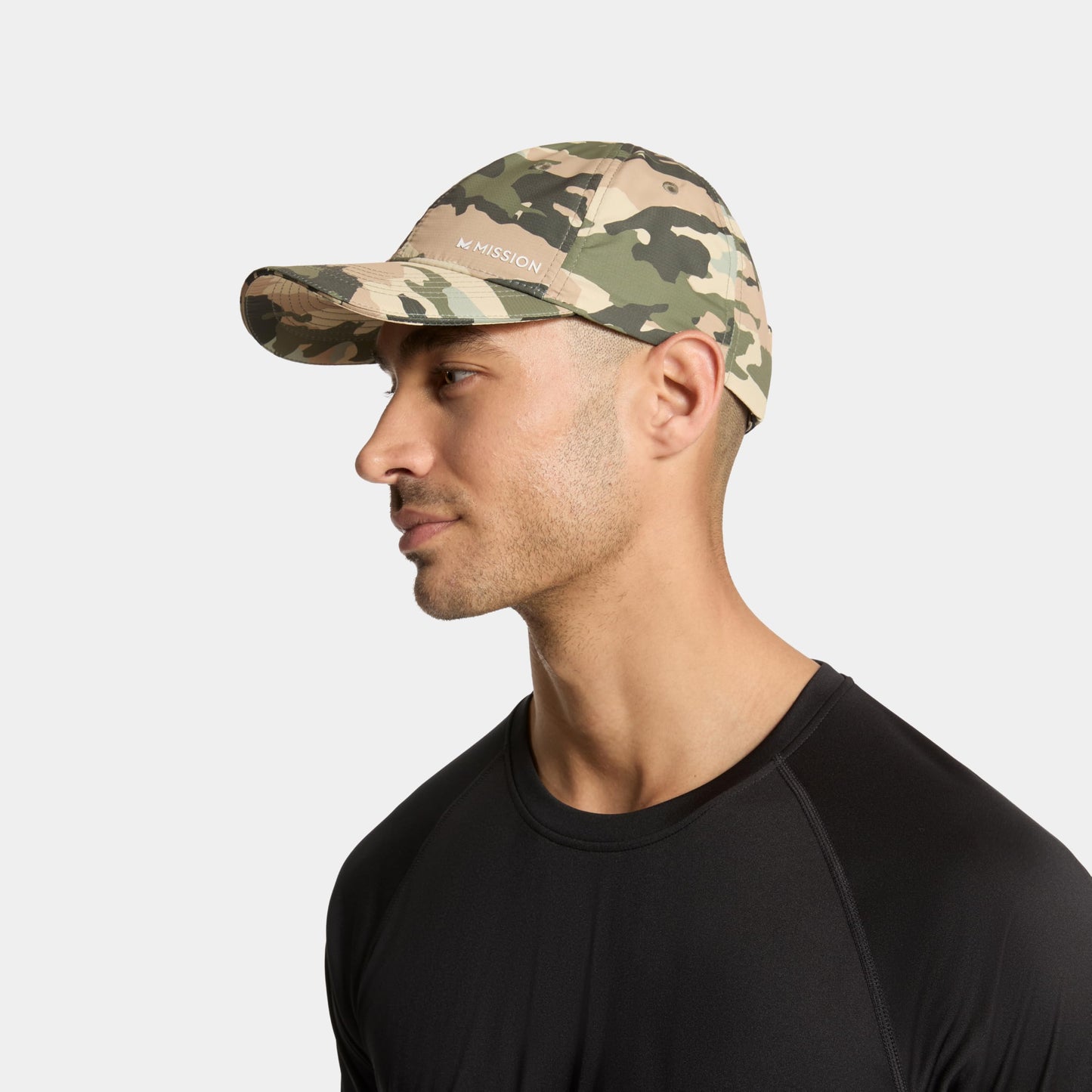 MISSION Cooling UPF Performance Hat - Sweat & Water Activated Technology (Classic Camo Safari)